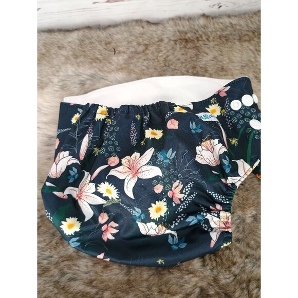 Leekalos Hawaiian Floral Print Reusable Cloth Diaper Covers Set Of 2 With Adjust - Picture 4 of 8